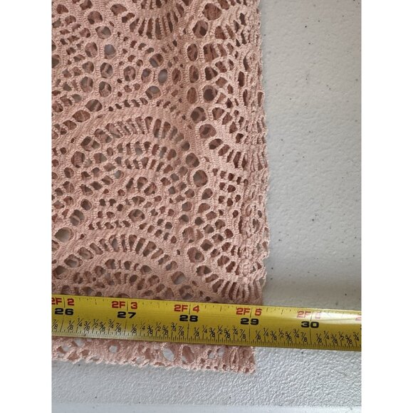 Ruby Rd Cardigan 2X Pink Mesh Asymmetrical Beach Cover-Up Lagenlook Cottagecore - Picture 6 of 10